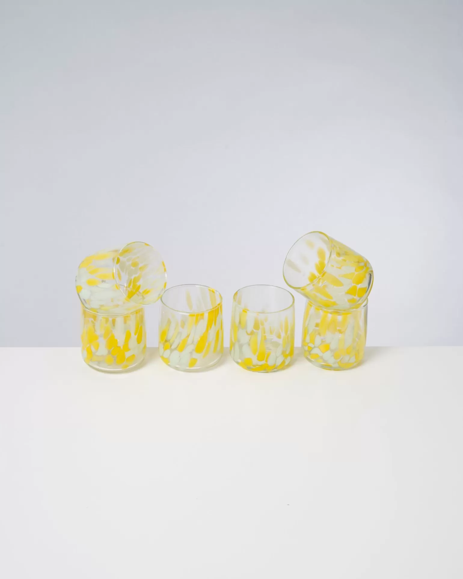 Cheap Motel a Miio Alegria - Set Of 6 Glasses Small Big Drops Yellow gelb