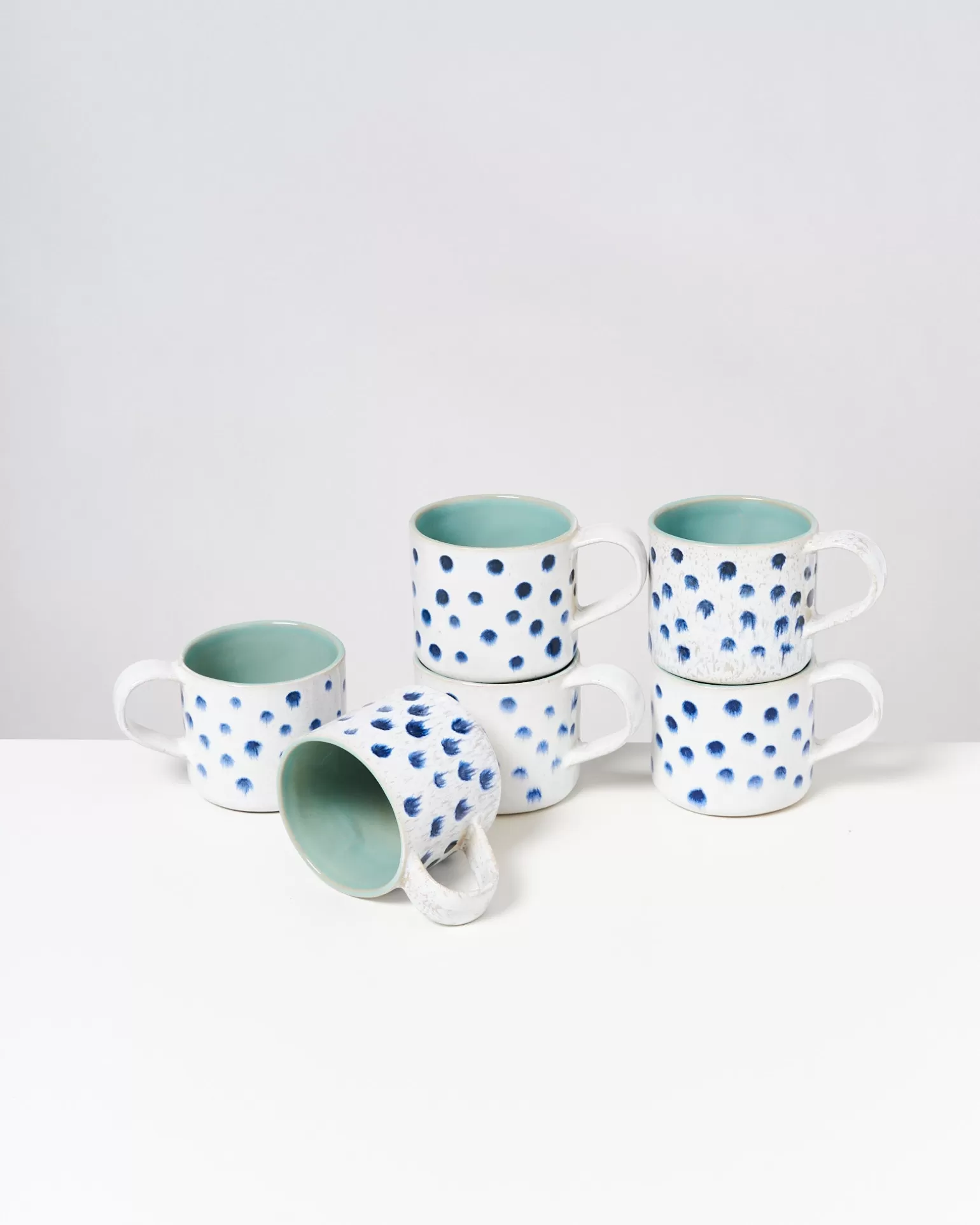 Clearance Motel a Miio Nódoa - Set Of 6 Mugs Mint With Dots mint mit Punkten