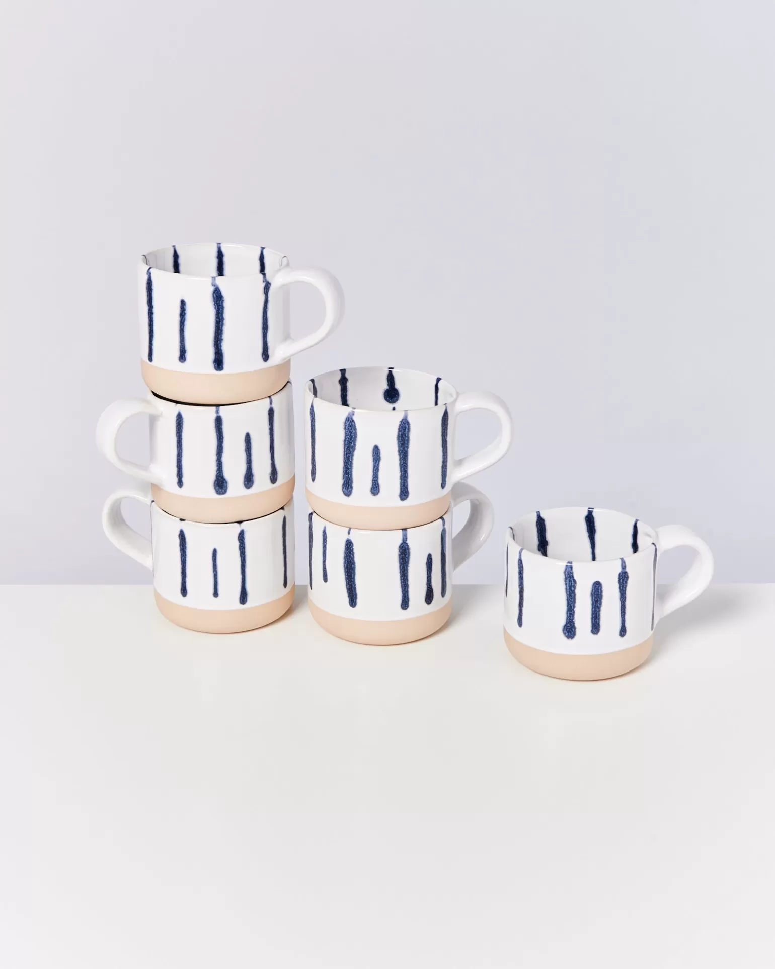 Outlet Motel a Miio Nódoa - Set Of 6 Mugs White Blue weiß blau