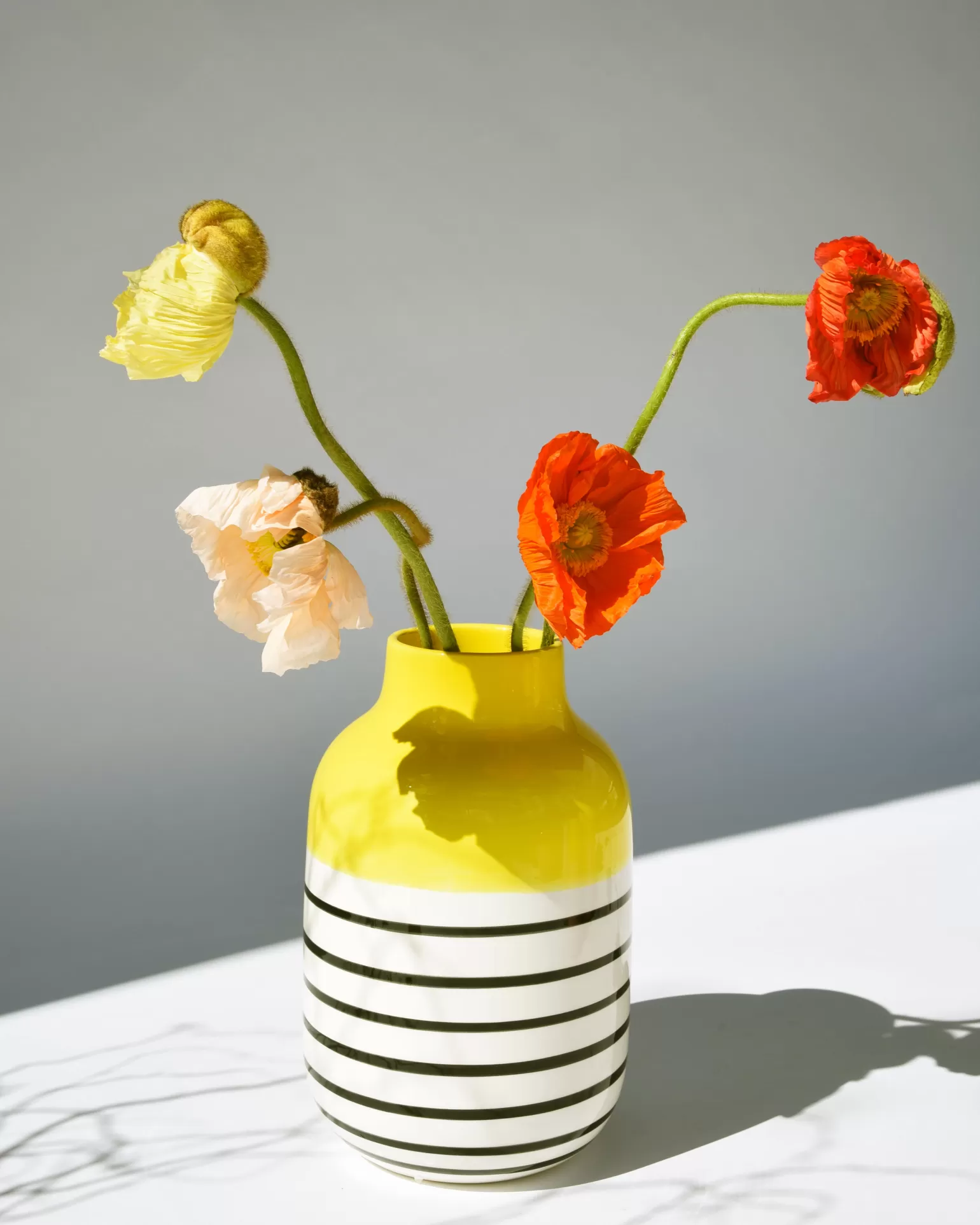 Best Sale Motel a Miio Nuno Vase L - Yellow yellow black striped